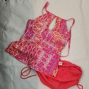 Stylish Pink Patterned Bikini Set